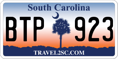 SC license plate BTP923