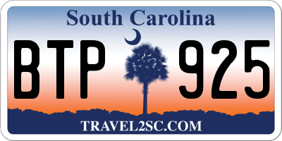 SC license plate BTP925