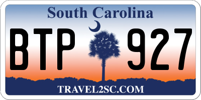 SC license plate BTP927