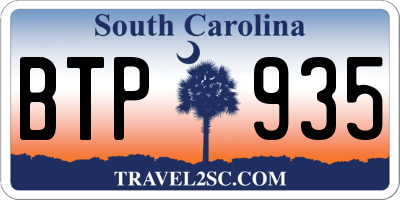 SC license plate BTP935