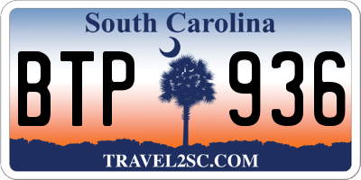 SC license plate BTP936