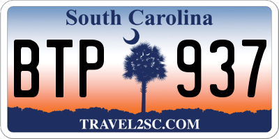 SC license plate BTP937
