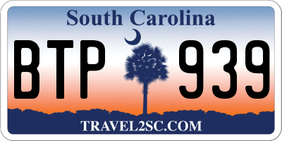 SC license plate BTP939
