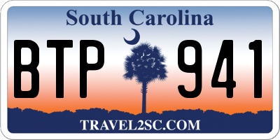SC license plate BTP941