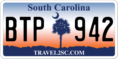 SC license plate BTP942