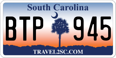 SC license plate BTP945