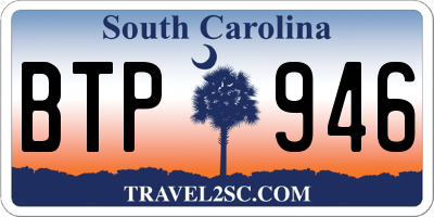 SC license plate BTP946
