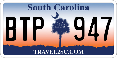 SC license plate BTP947