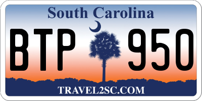 SC license plate BTP950