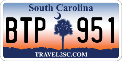 SC license plate BTP951
