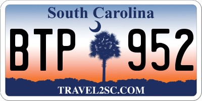 SC license plate BTP952