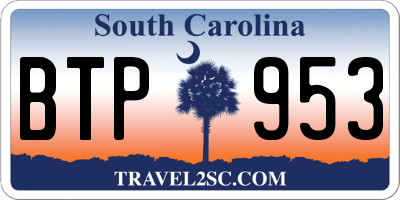 SC license plate BTP953