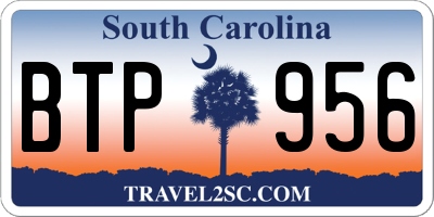 SC license plate BTP956