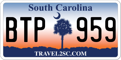 SC license plate BTP959