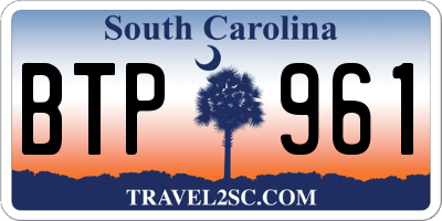 SC license plate BTP961