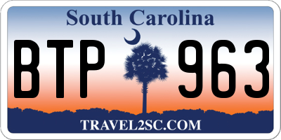 SC license plate BTP963