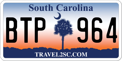 SC license plate BTP964