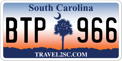 SC license plate BTP966