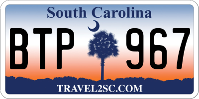 SC license plate BTP967