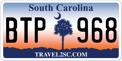 SC license plate BTP968