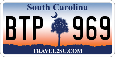 SC license plate BTP969