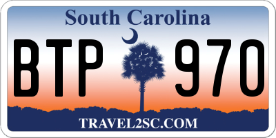 SC license plate BTP970
