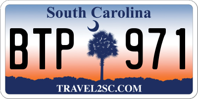 SC license plate BTP971