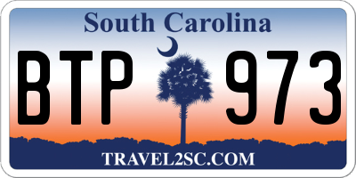 SC license plate BTP973
