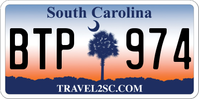 SC license plate BTP974