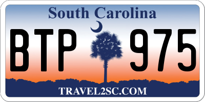 SC license plate BTP975