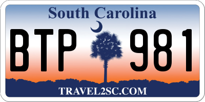 SC license plate BTP981