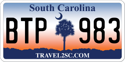SC license plate BTP983