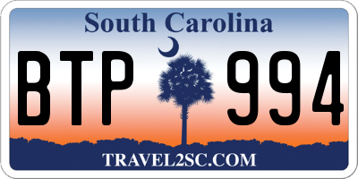 SC license plate BTP994