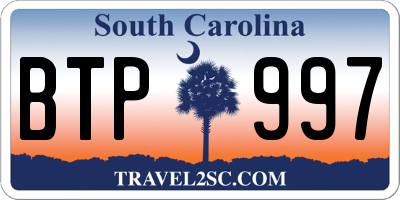 SC license plate BTP997