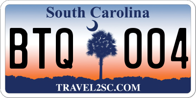 SC license plate BTQ004