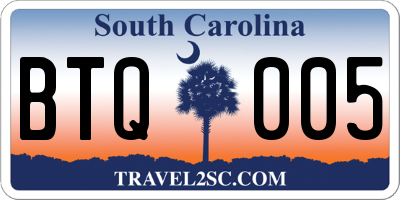 SC license plate BTQ005