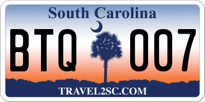 SC license plate BTQ007