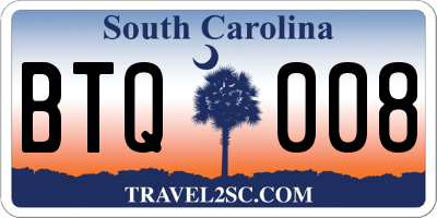 SC license plate BTQ008