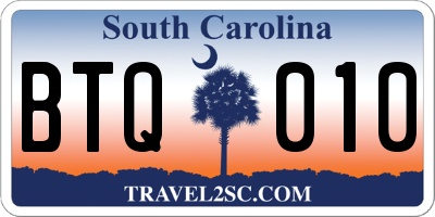 SC license plate BTQ010