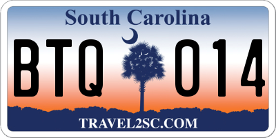 SC license plate BTQ014