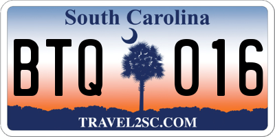 SC license plate BTQ016