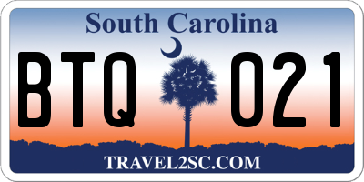 SC license plate BTQ021