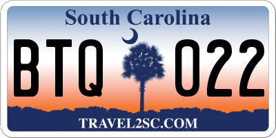 SC license plate BTQ022