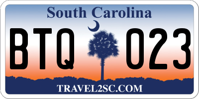 SC license plate BTQ023