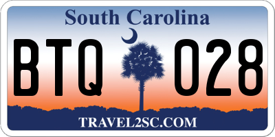 SC license plate BTQ028