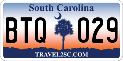 SC license plate BTQ029