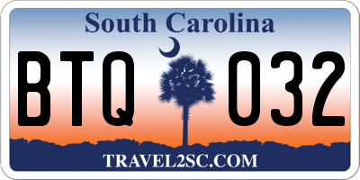 SC license plate BTQ032