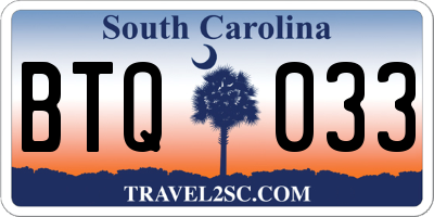 SC license plate BTQ033