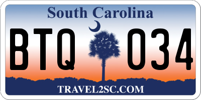 SC license plate BTQ034