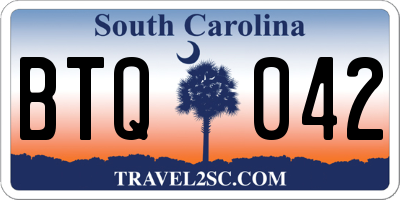 SC license plate BTQ042